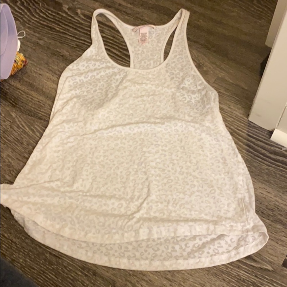 White cheetah print workout tank